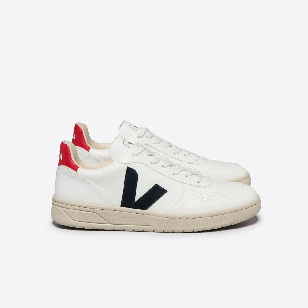 *SOLD*Veja White Navy Blue Red Sneakers